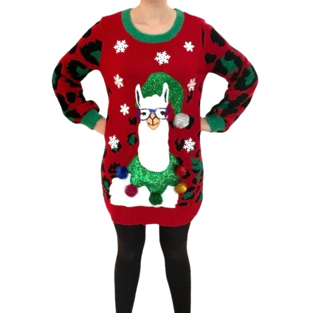 33 Degrees Llama Ugly Christmas Sweater